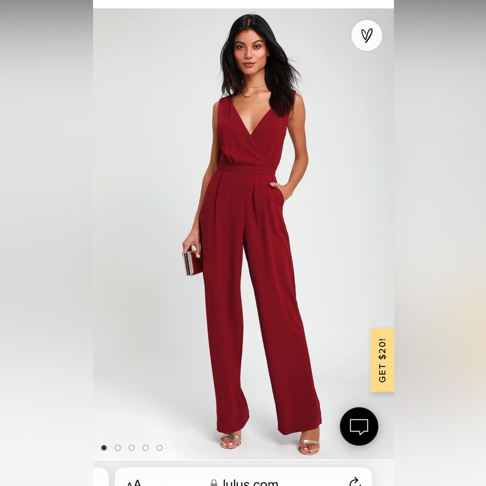Kiska Burgundy Lace Wide-Leg Jumpsuit